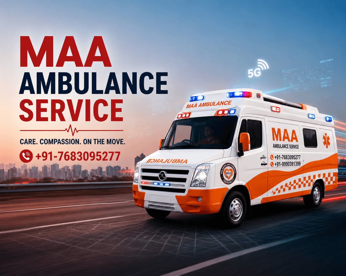 Maa Ambulance Service fleet in Delhi - ICU, Ventilator and Dead Body ambulances